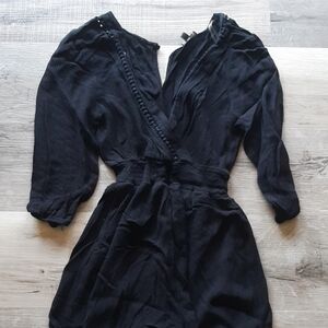 Black Long Sleeve Romper
